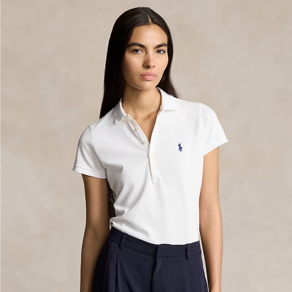 Polo By Ralph Lauren White Slim Fit Stretch Polo … - image 1